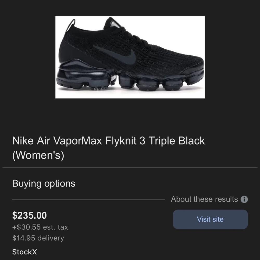 Nike Air VaporMax Flyknit 3 Triple Black (Women's)